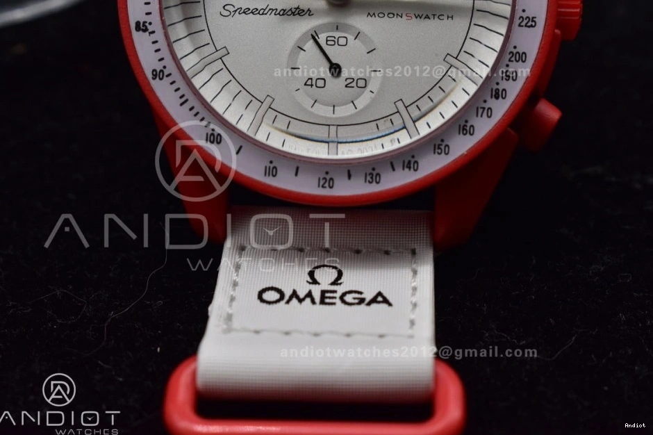 Quartz Strap x Swatch Moonwatch Mission Nylon Mars to Omega Bioceramic on 1229